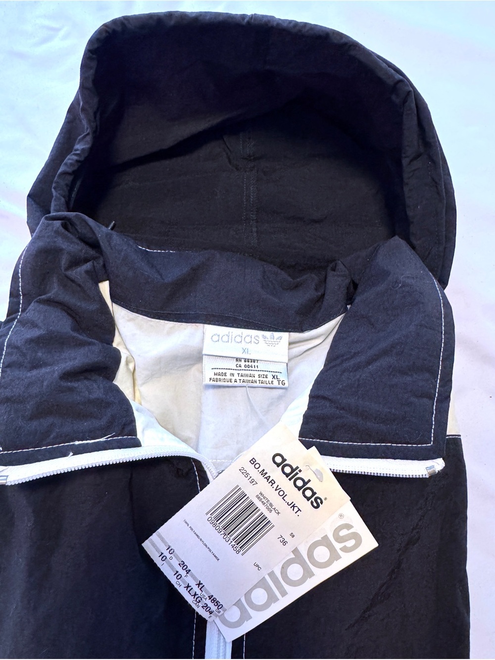 Vintage 1994 BOSTON MARATHON adidas (XL) Running Jacket-Black&White-NEW W/ TAGS - Picture 9 of 9